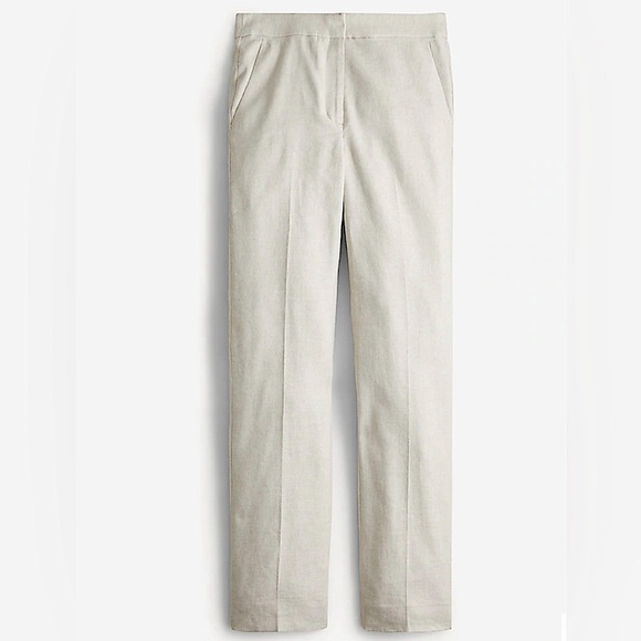 New! J. Crew straight-leg pant in stretch linen blend size 6 - Picture 1 of 2